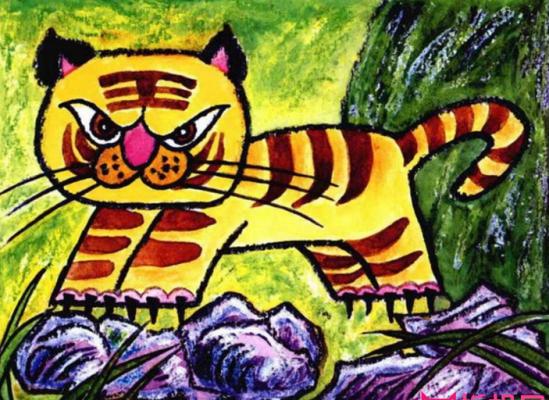 动物水彩画，森林之王老虎的画法