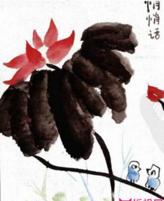 中国画，牵牛花的花语