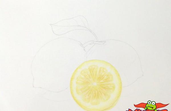 彩铅画教程步骤图，柠檬
