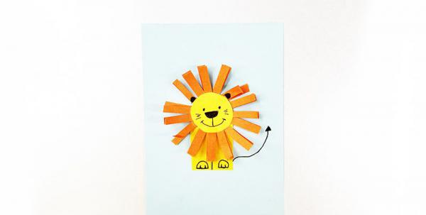 幼儿园狮子剪贴画教程
