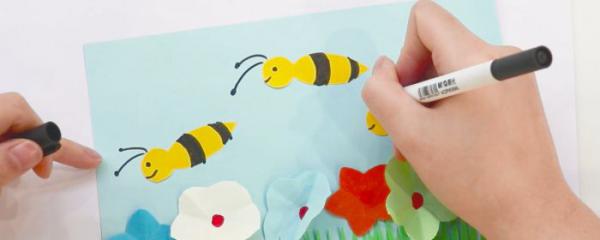 小蜜蜂儿童剪贴画教程