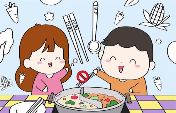 简单的公筷公勺儿童画怎么画