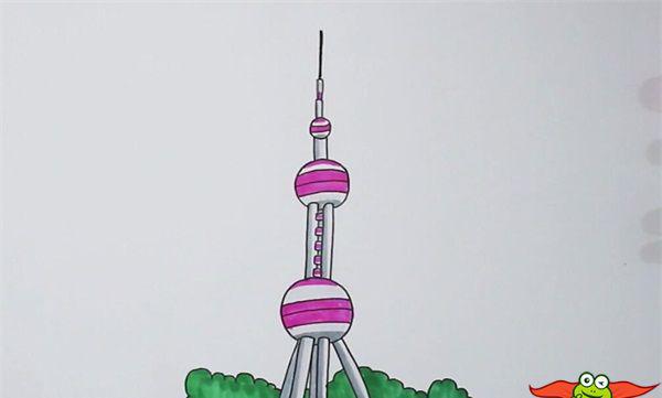 上海东方明珠简笔画