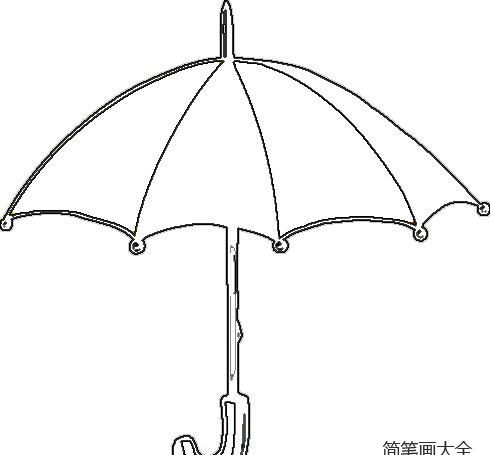5张精美的雨伞简笔画图片