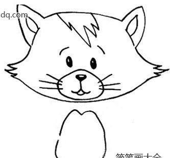 幼儿园动物简笔画教案《一只乖巧小猫》