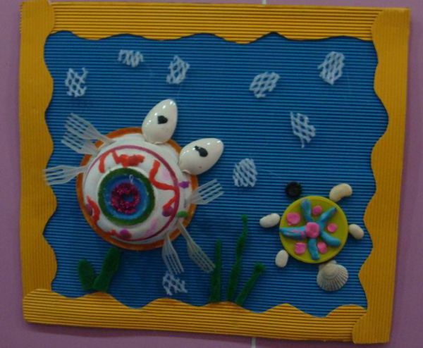 幼儿园环境布置楼道,：小乌龟和小螃蟹