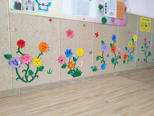 墙面布置：花开朵朵