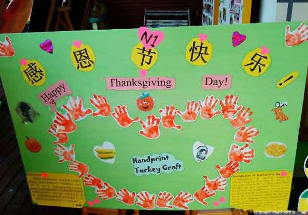 幼儿园环境创设：感恩节展板