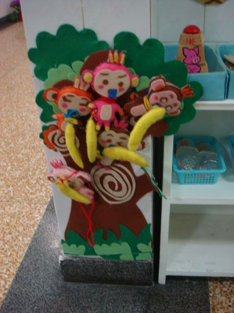 幼儿园环境布置：互动墙——小猴吃香蕉