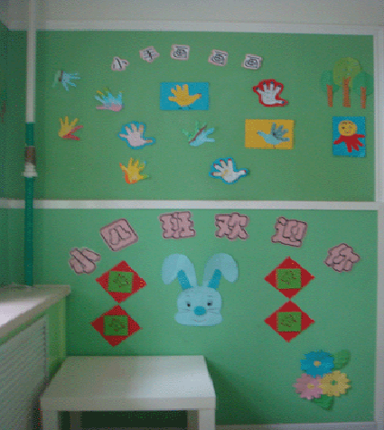 幼儿园小班环境布置:小手画画画