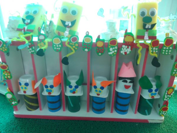 幼儿园环境布置窗台：幼儿手工小展台