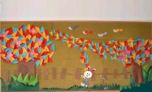 幼儿园环境布置：墙面布置——小兔子爱秋天