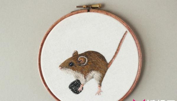创意纯手工刺绣图案大全，栩栩如生的小动物刺绣图案
