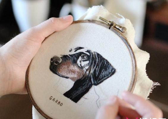 惟妙惟肖的狗狗，创意手工刺绣图案大全