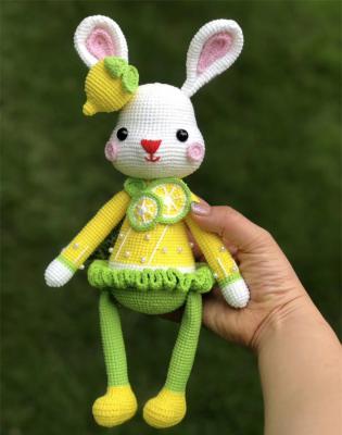 超萌手工编织玩偶，柠檬兔