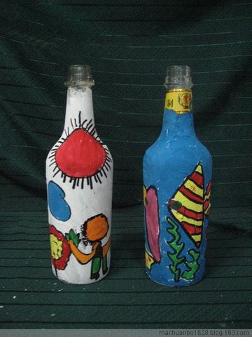 幼儿园玩教具制作：废旧材料——瓶子绘画