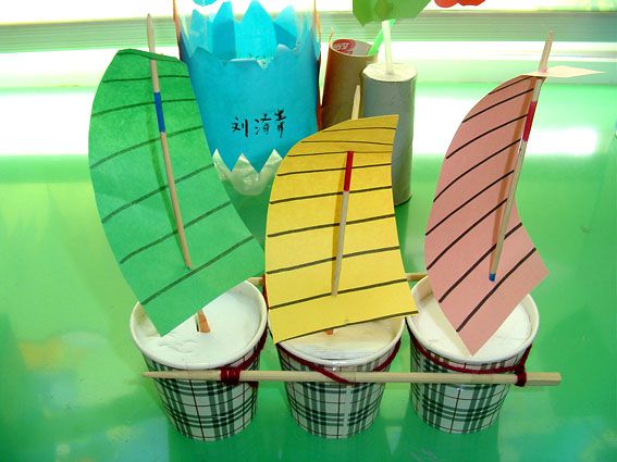 幼儿创意手工：纸杯帆船