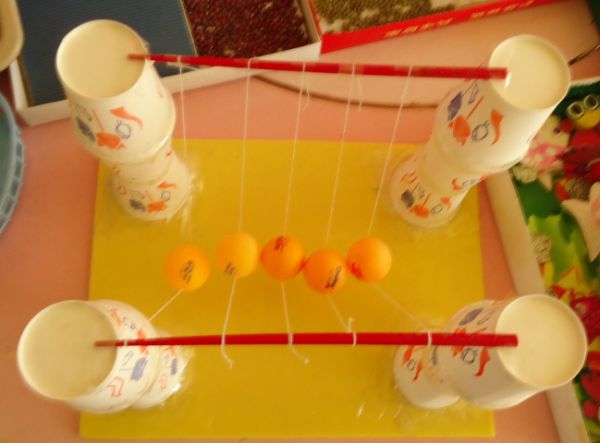 幼儿园科学区玩教具制作：回力球